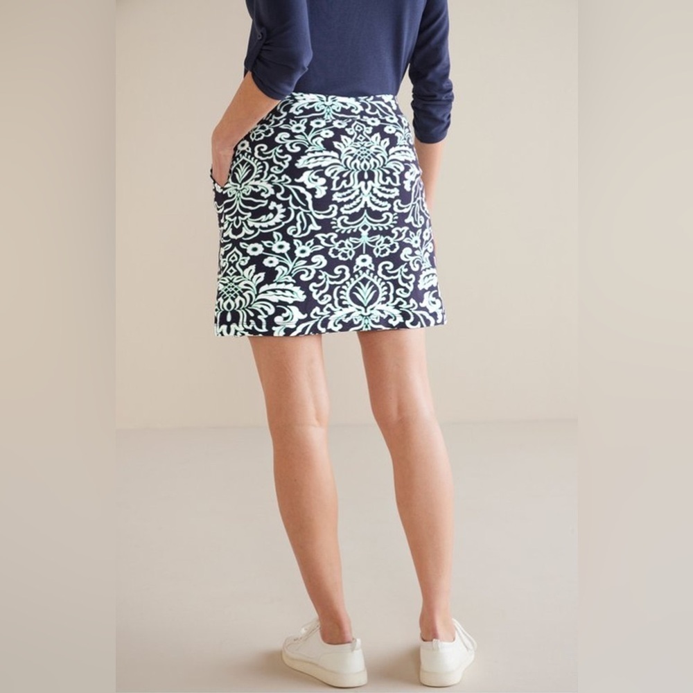 NWT Soft Surroundings Fina French Terry Skirt Skort Jaipur Scarf Floral Print - Picture 2 of 14